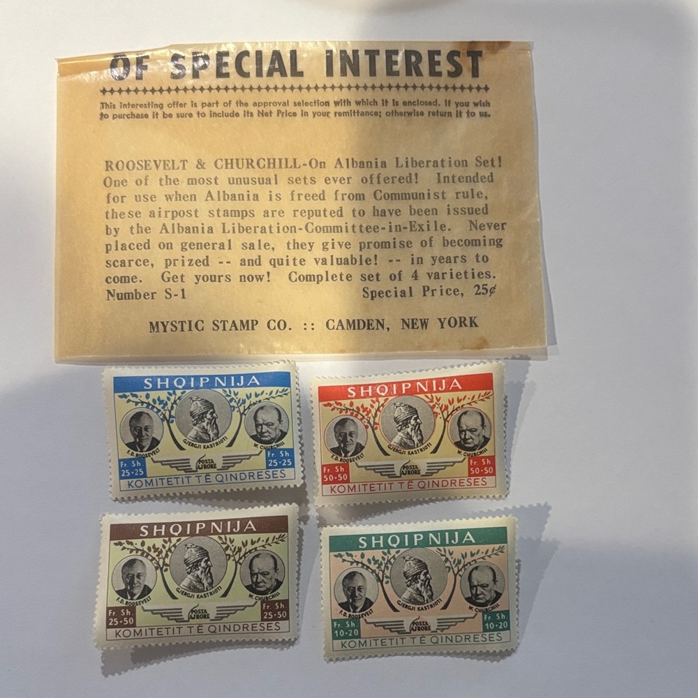 Roosevelt & Churchill Albania Liberation Stamps